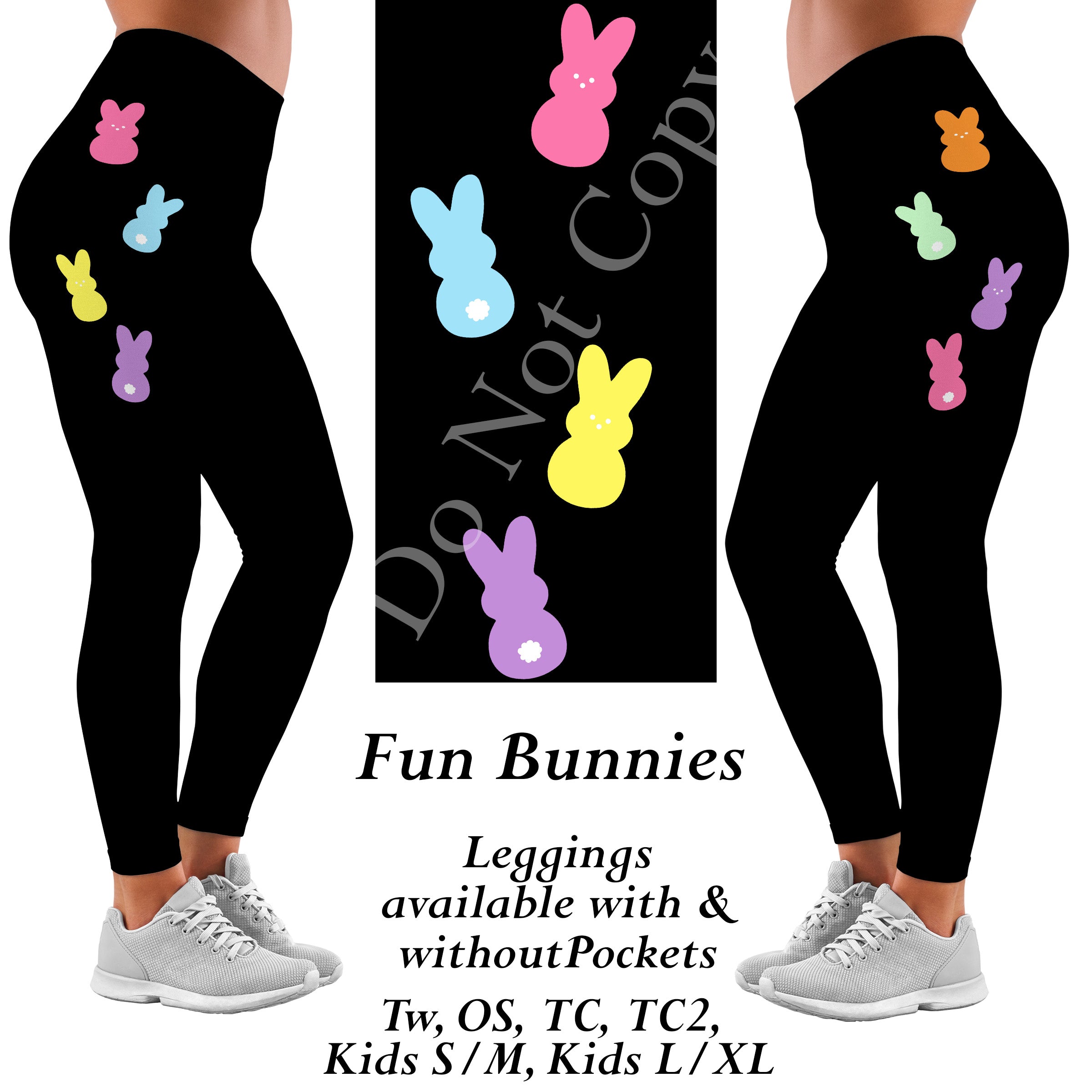 Preorder 1/27 Fun Bunnies Leggings Full Length With and Without Pockets