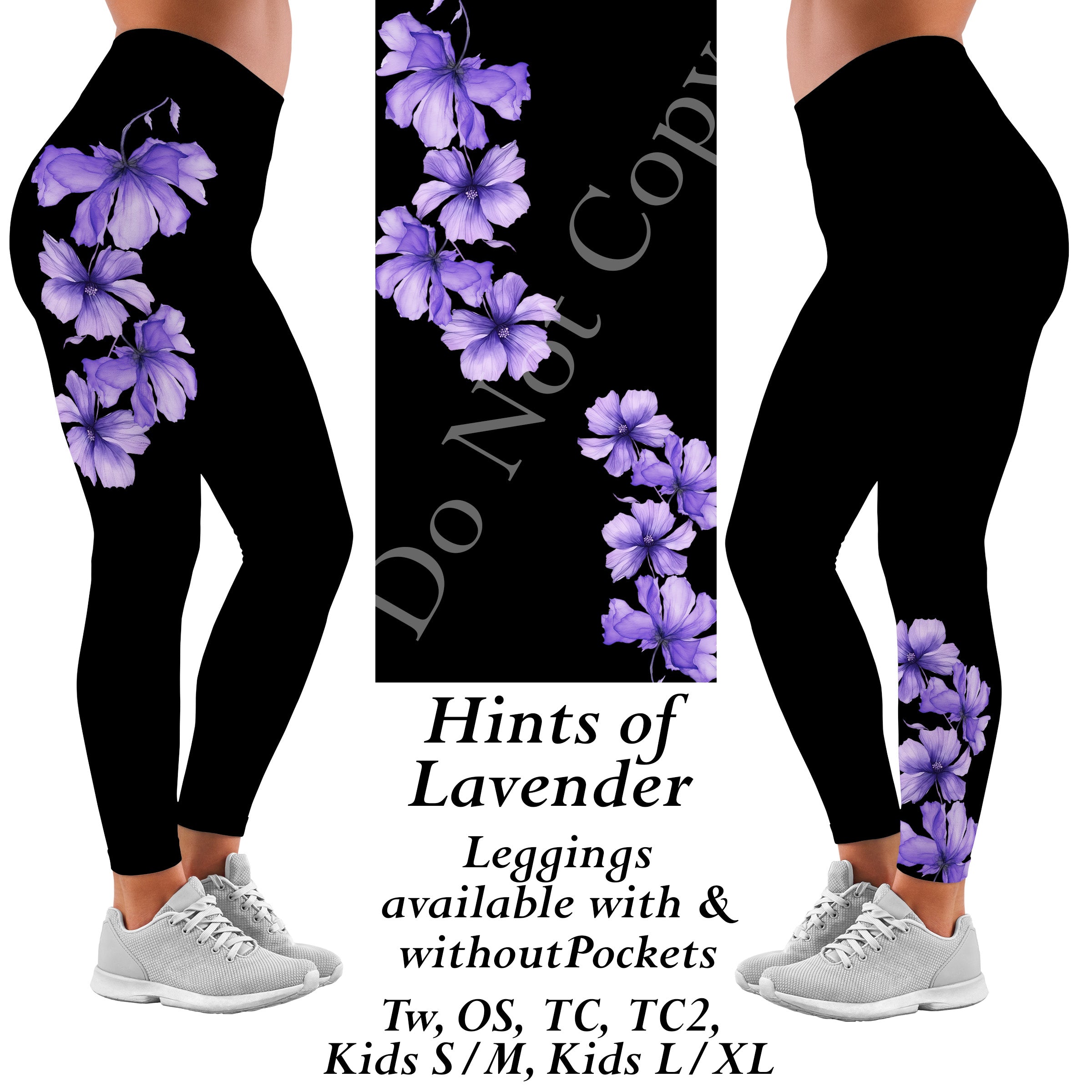 Preorder 1/27 Hints of Lavender Leggings Full Length With and Without Pockets