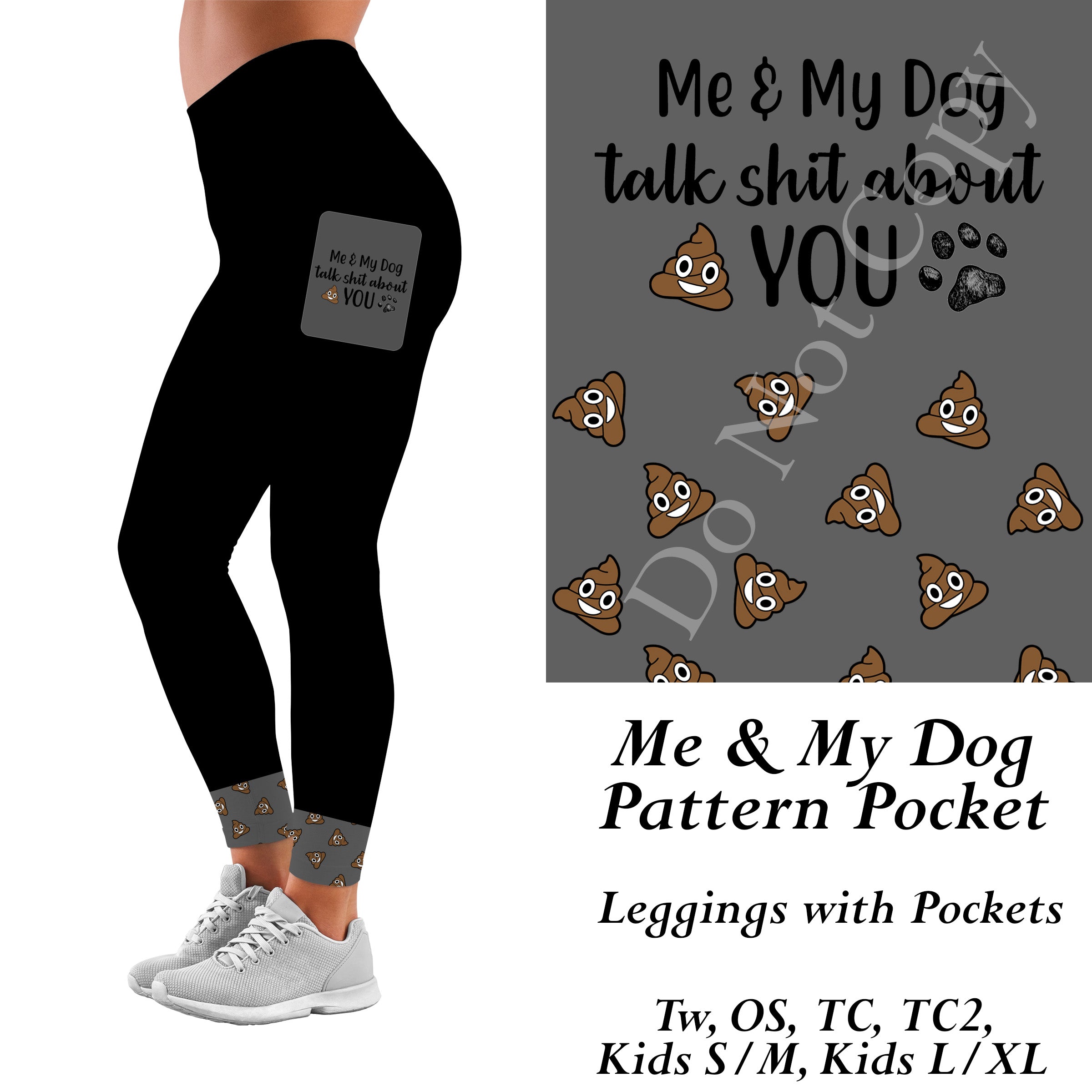 Preorder 1/27 Me & My Dog Pattern Pocket Leggings Full Length With Pockets